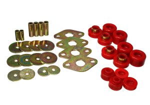 Toyota Tacoma Body Mount Bushing Set - Energy Suspension - Hyper-Flex Polyurethane - Red - `01-`04